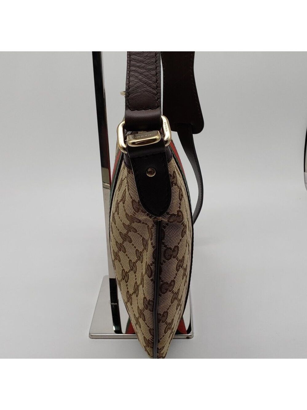 Authentic Gucci Ophidia GG Supreme Crossbody/Web Stripe Canvas Shoulder Bag - Picture 5 of 16